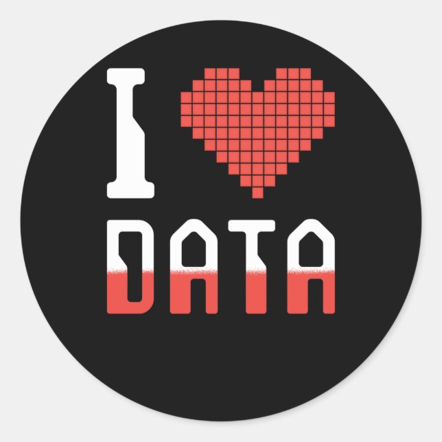 Adesivo Redondo Dados I Love Data (Frente)