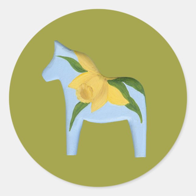 Adesivo Redondo Daffodil Horse Sticker (Frente)