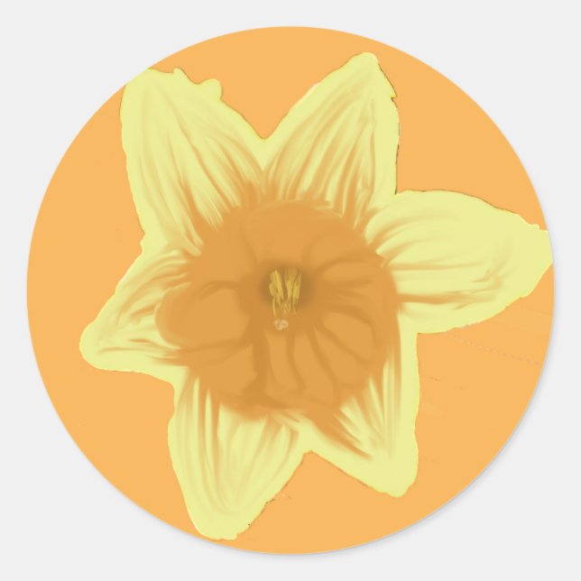 Adesivo Redondo Daffodil Pala Amarela Laranja (Frente)