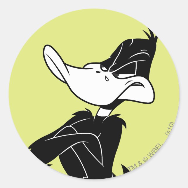 Adesivo Redondo DAFFY DUCK™ com braços cruzados (Frente)