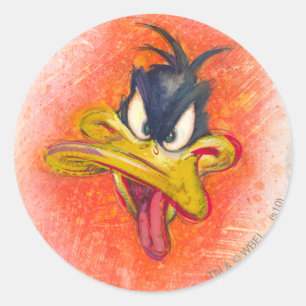 Adesivo Redondo DAFFY DUCK™ em laranja
