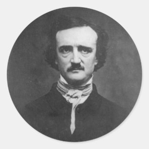 Adesivo Redondo Daguerreótipo de Edgar Allan Poe por C.T. Tatman
