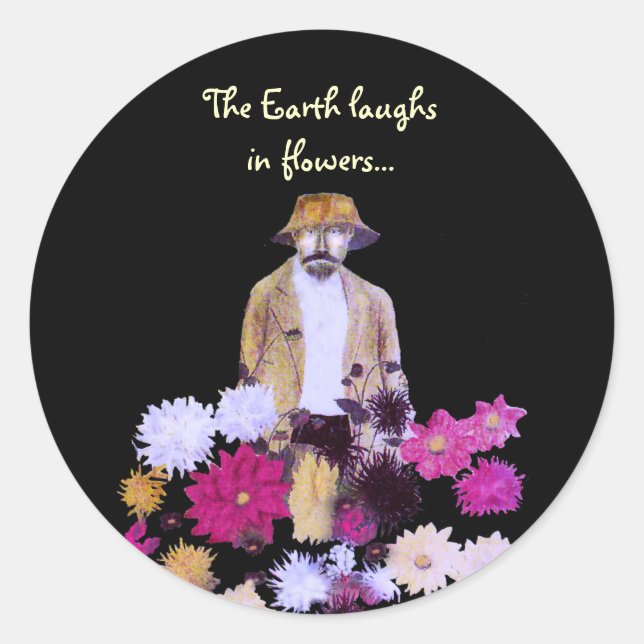 Adesivo Redondo Dahlia Gardener Stickers (Frente)