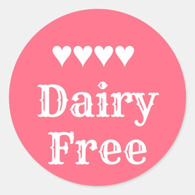Adesivo Redondo Dairy Free sticker (Frente)