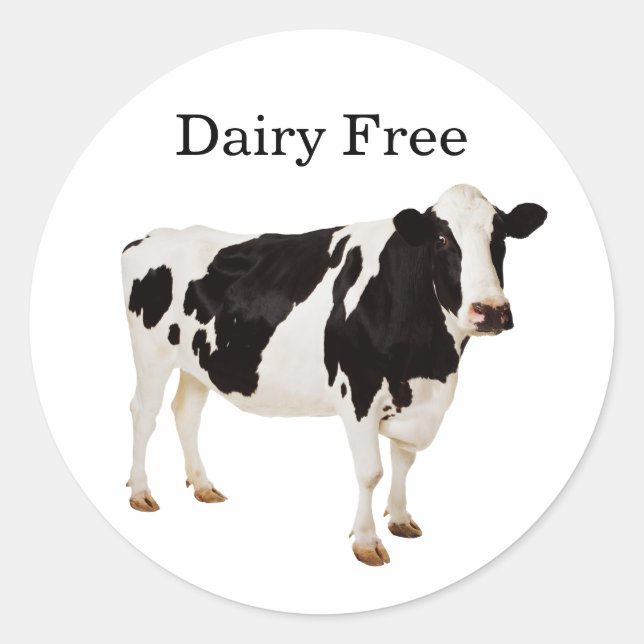 Adesivo Redondo Dairy Free Stickers (Frente)