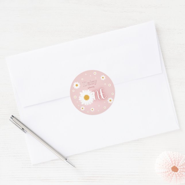 Adesivo Redondo Daisy 1st Birthday (Envelope)