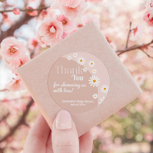 Adesivo Redondo Daisy Baby in blogue Boho Girl Chá de fraldas