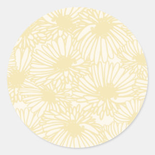 Adesivo Redondo Daisy Blooms - Creme de Chantilly