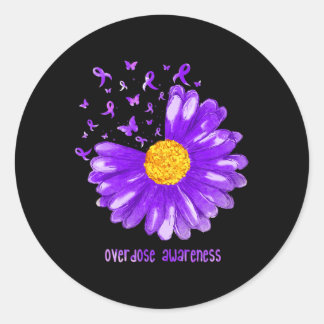 Adesivo Redondo Daisy Butterfly Roxo Sensibilização para a Sobredo