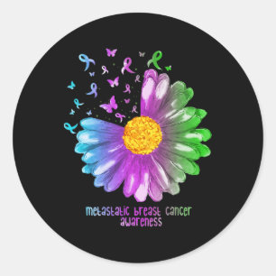 Adesivo Redondo Daisy Butterfly Sensibilização Metastática do Canc
