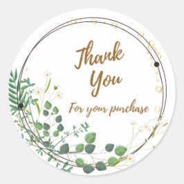 Adesivo Redondo Daisy Greenery 'Thank You' Round Sticker