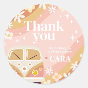 Adesivo Redondo Daisy Groovy Uma Festa de aniversário