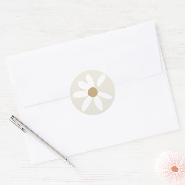 Adesivo Redondo Daisy Invitation Envelope Selo (Envelope)