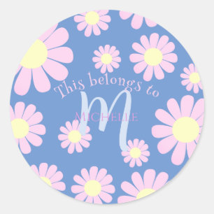 Adesivo Redondo Daisy Pink Blue