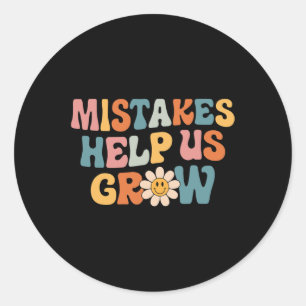 Adesivo Redondo Daisy Positive Growth Mindset Retro Professor Back