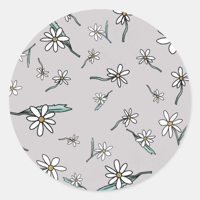 Adesivo Redondo Daisy Sticker (Frente)