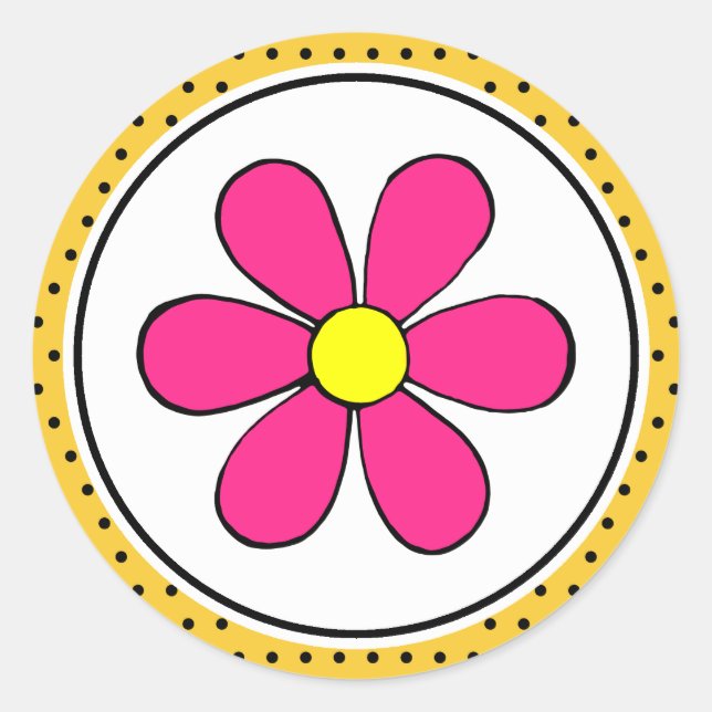 Adesivo Redondo Daisy Stickers (Frente)