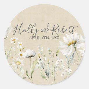 Adesivo Redondo Daisy Wedding