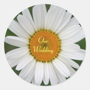 Adesivo Redondo Daisy Wedding Sticker