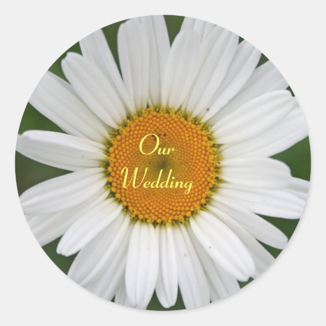 Adesivo Redondo Daisy Wedding Sticker (Frente)