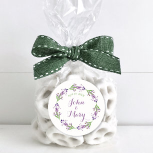 Adesivo Redondo Daît Foliage Watercolor Wreath Wedding