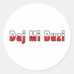 Adesivo Redondo Daj Mi Buzi - Dê-me um beijo