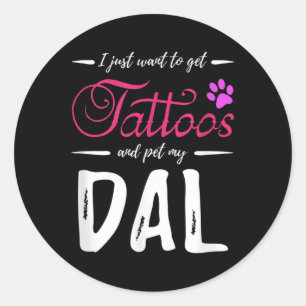 Adesivo Redondo Dal Dog Lover Tatto Engraçado Cachorro Dalmaciano