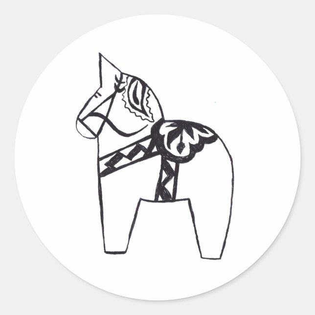 Adesivo Redondo Dala Horse Sticker (Frente)