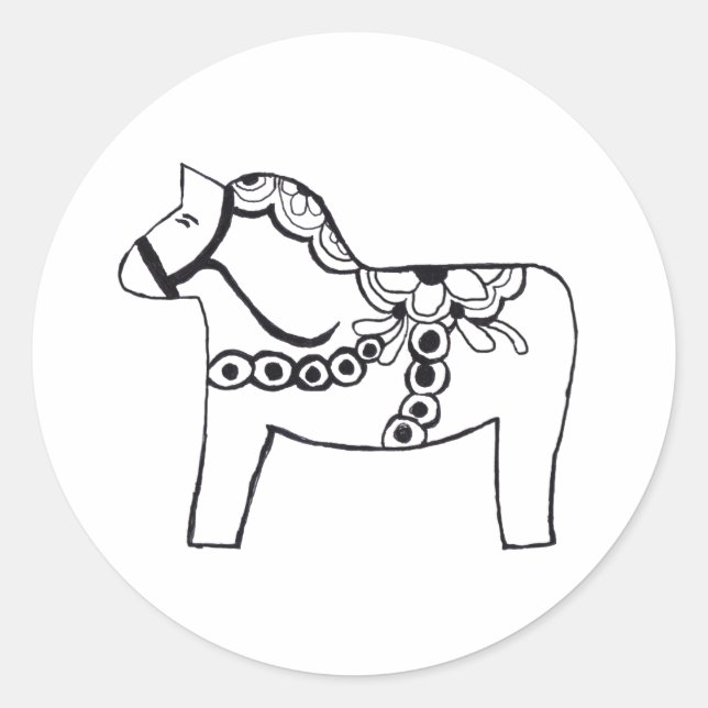 Adesivo Redondo Dala Horse Sticker (Frente)