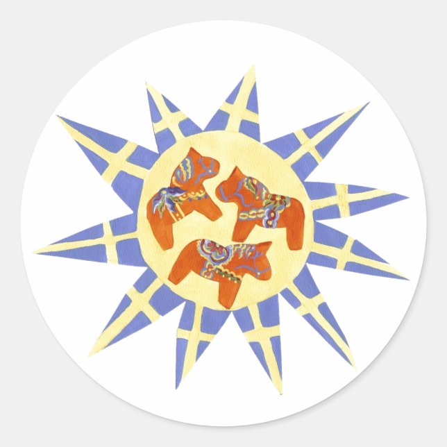 Adesivo Redondo Dala Horse Sticker (Frente)