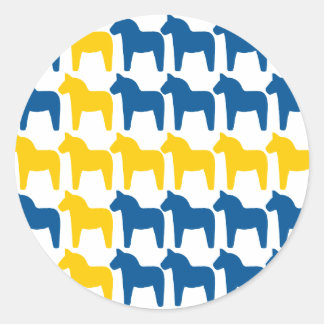 Adesivo Redondo Dala Horse Suecia Flag