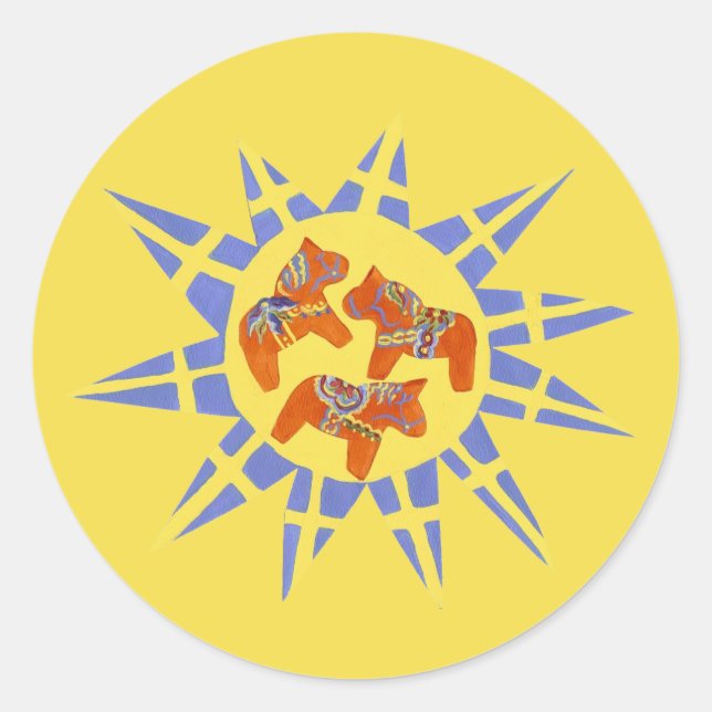 Adesivo Redondo Dala Horse Sueco (Frente)