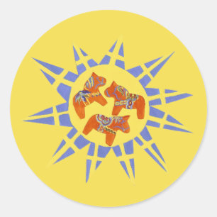 Adesivo Redondo Dala Horse Sueco