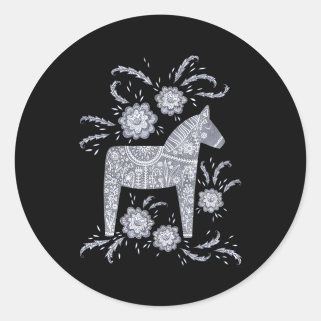 Adesivo Redondo Dala Horse Swedish (Frente)