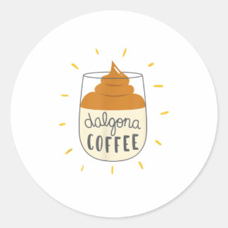 Adesivo Redondo Dalgona Coffee Ilustração TSirt