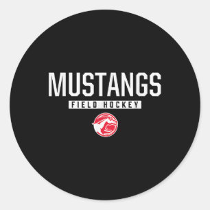 Adesivo Redondo Dallas Center-grimes Mustangs Logo Hóquei em Campo