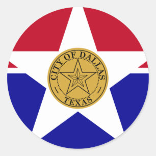 Adesivo Redondo Dallas Flag
