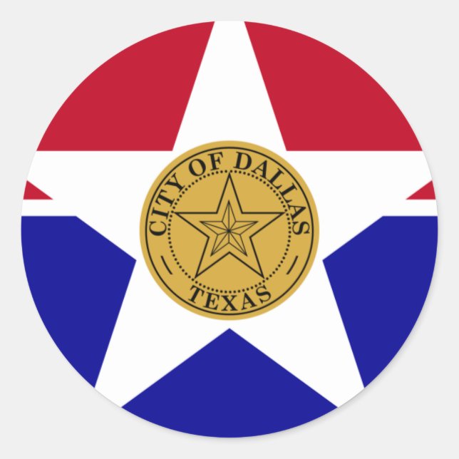 Adesivo Redondo Dallas Flag (Frente)