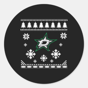 Adesivo Redondo Dallas Stars Ugly Christmas Sweater Holidaze