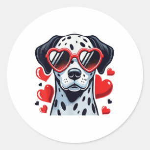 Adesivo Redondo Dalmácia Heart Gles Cute Day Dog Love