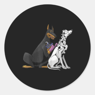 Adesivo Redondo Dalmaciano Doberman Legal Tatuador Presente Ta