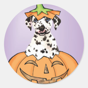 Adesivo Redondo Dalmatian do Dia das Bruxas