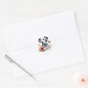 Adesivo Redondo Dalmation Floral