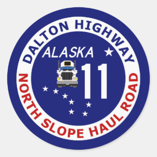 Adesivo Redondo Dalton Highway, North Slope Haul Road