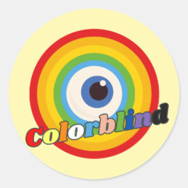 Adesivo Redondo daltônico - globo ocular arco-íris