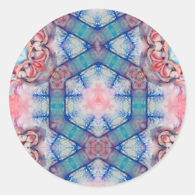 Adesivo Redondo Dama AVALON do lago, Reflexões Mágicas de Água (Frente)