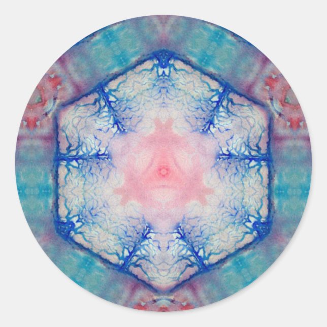 Adesivo Redondo Dama AVALON do lago, Reflexões Mágicas de Água (Frente)