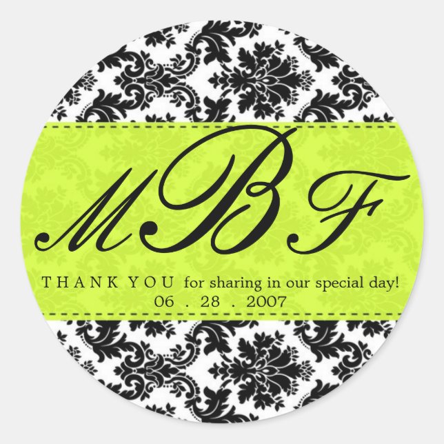 Adesivo Redondo Damasco e Limão (Frente)