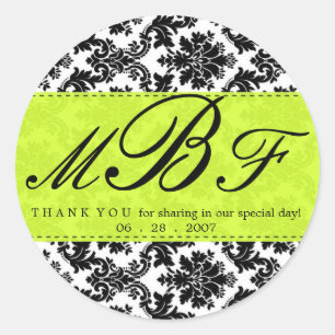 Adesivo Redondo Damasco e limão