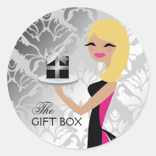 Adesivo Redondo Damasco louro ondulado de Cutie de 311 caixas de